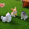 Cute Miniature Dog Figurines Corgi Mini Crafts Realistic Animals Dogs For Micro Landscape Fairy Garden Doll House Accessories