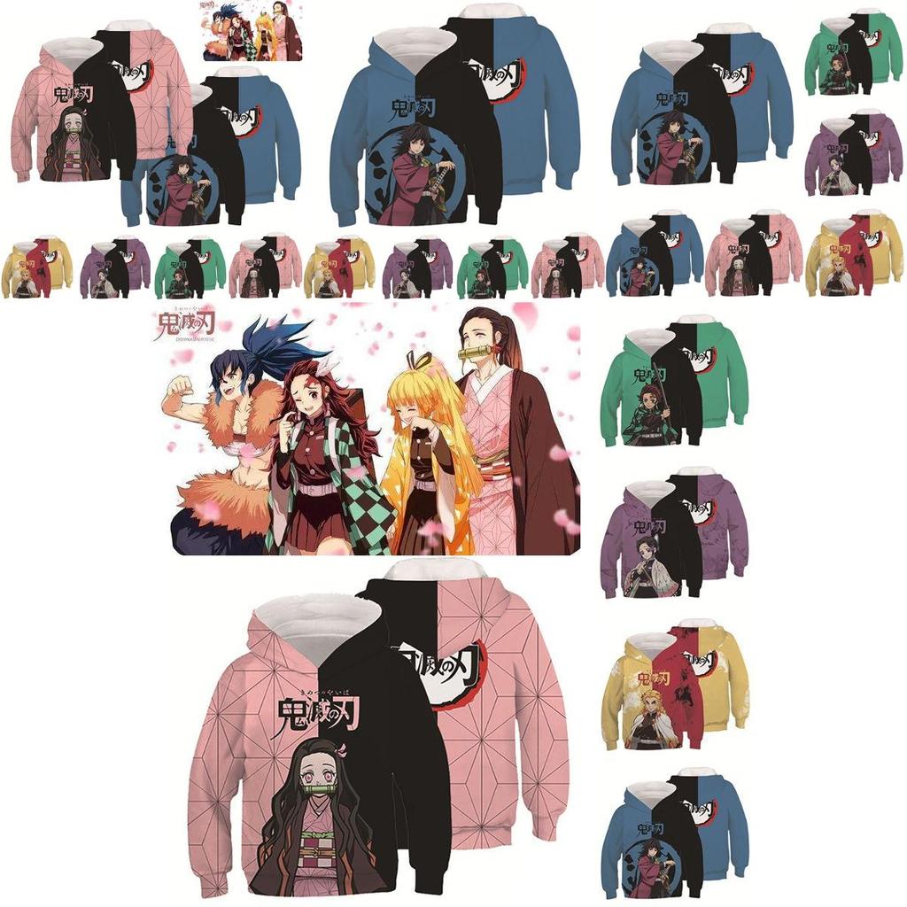 Anime Demon Slayer Kimetsu No Yaiba 3d Hoodie Men Women Pullover Hooded Top Soft Breathable Fabric