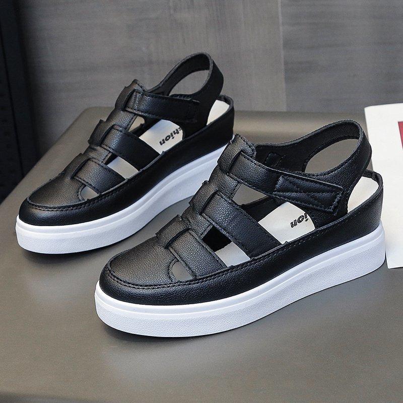 Summer New Single Shoes Inside Increase Thick Soled Beach Sandals Women