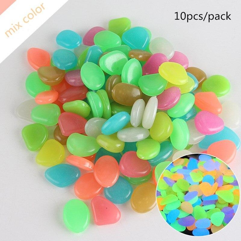 10 шт./упак. Новые светящиеся камни «сделай сам», сад, парк, дорога, ваза для аквариума, украшение для детей, светящаяся в темноте игрушка для украшения вечеринки, камень