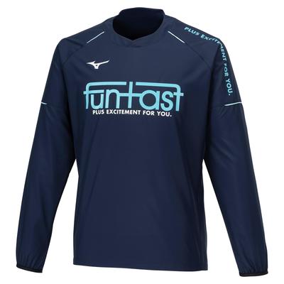 Mizuno Стандартная посадка V2MEA520 Волейбольное ветрозащитное платье Темно-синий x Синий Размер S Куртка, Бирюзовый,