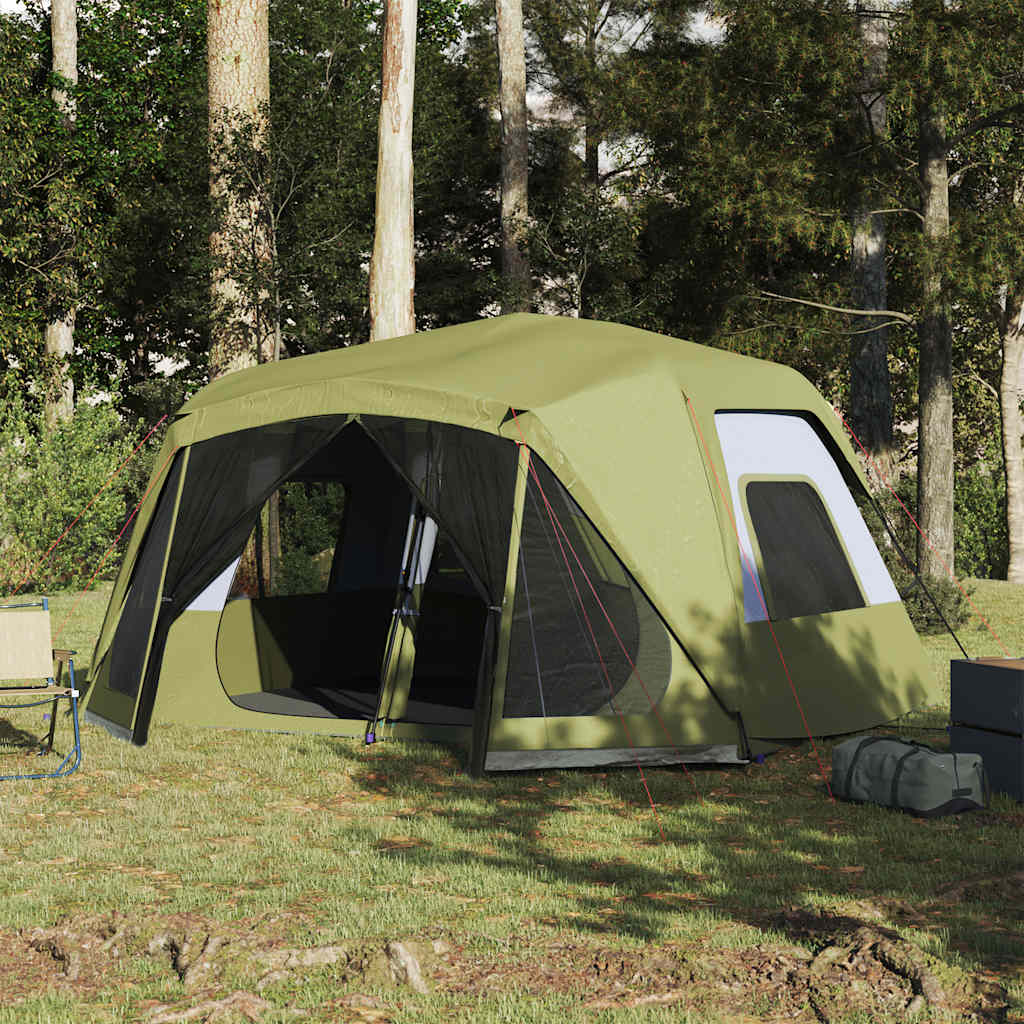 Family Tent for 10 People Green Quick Release Waterproof