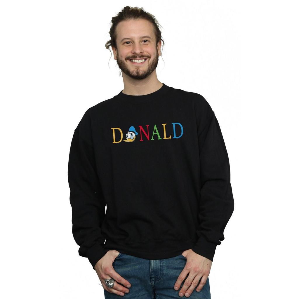 Disney Mens Donald Duck Letters Sweatshirt