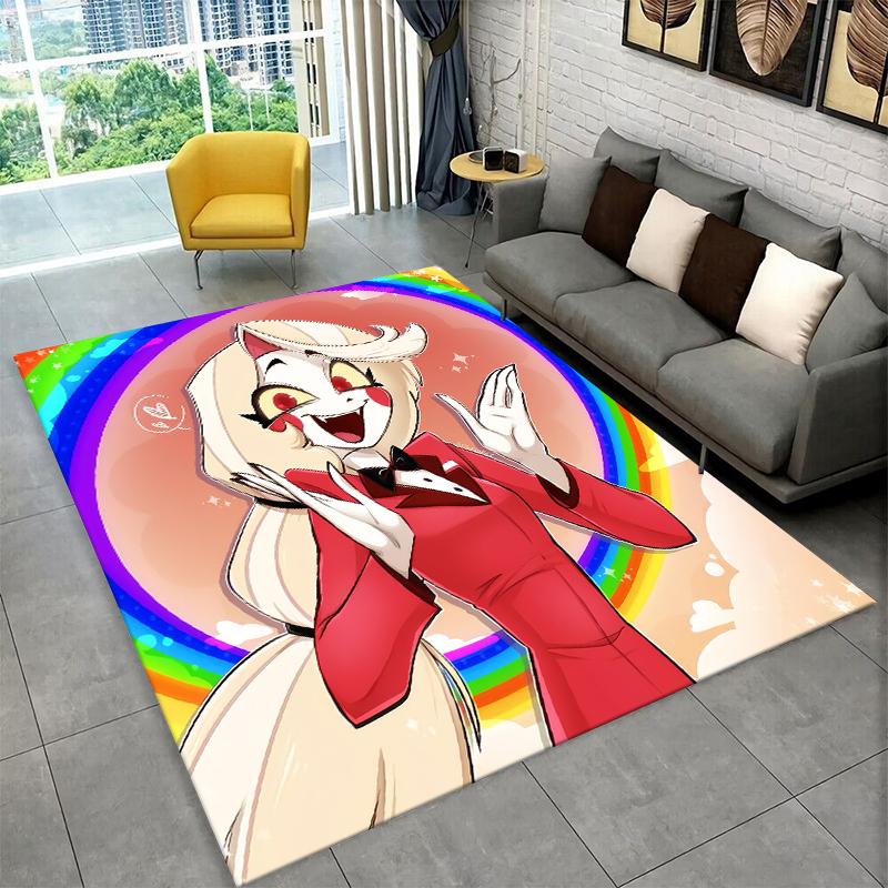 3D Мультяшный Ковер H-Hazbin Hotel Charlie для Игровой Комнаты, Спальни, Гостиной, Дивана, Домашнего Декора, Детской Зоны, Нескользящий Коврик для Пола