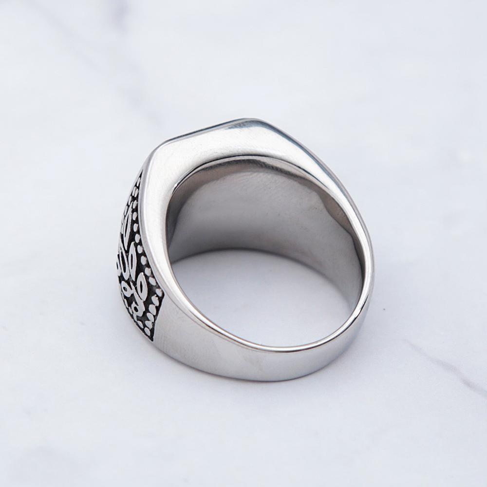 Винтажное кольцо с черным камнем для мужчин, кольцо из нержавеющей стали с зеленым/красным камнем для женщин, амулет, ювелирное изделие, подарок