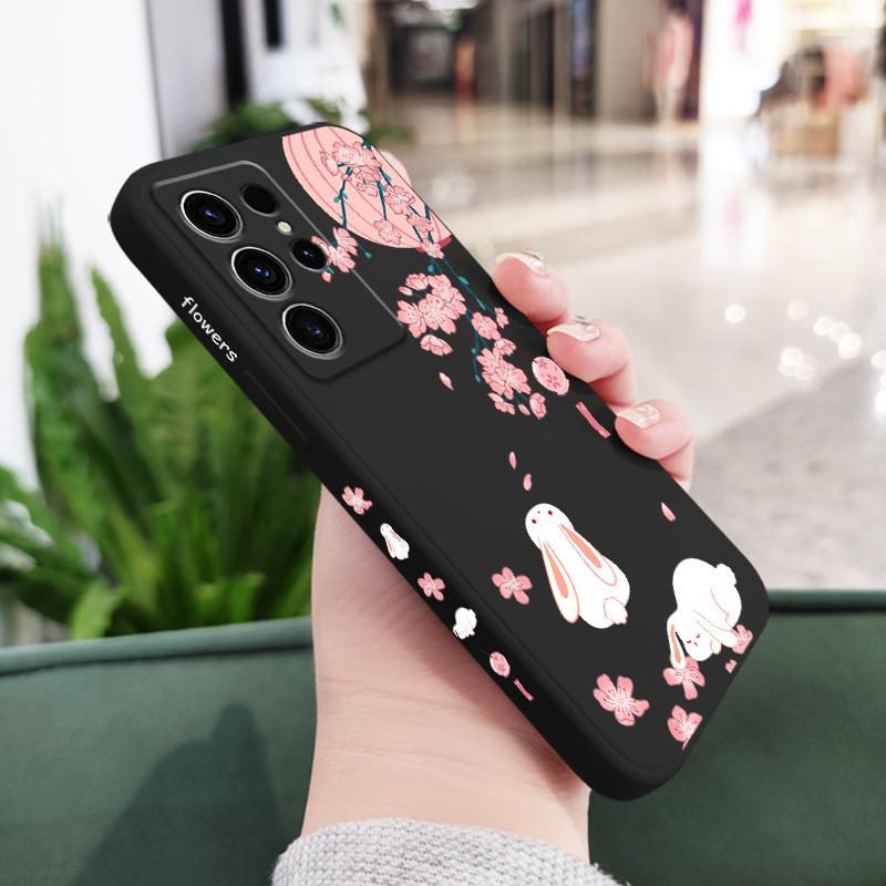 Чехол для телефона «Персиковый кролик» для Samsung Galaxy S25FE S23 S22 S21 S20 Ultra Plus FE S10 S9 S10E Note 20 ultra 10 9 Plus