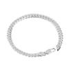 Bracelet Stylish Men Flat Curb Silver-Plated Chain Minimalist Design Bracelet Jewelry Gifts