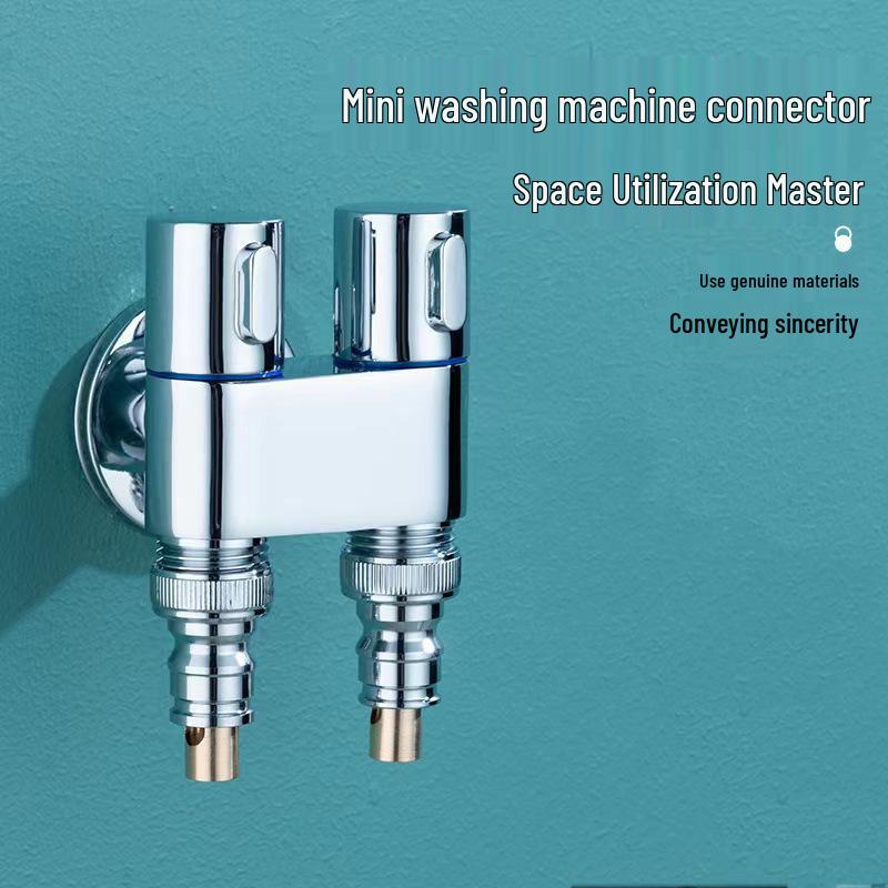 Pure Copper Automatic Shut-off Washing Machine Faucet - Multi-functional Angle Valve, Thickened Mini Design