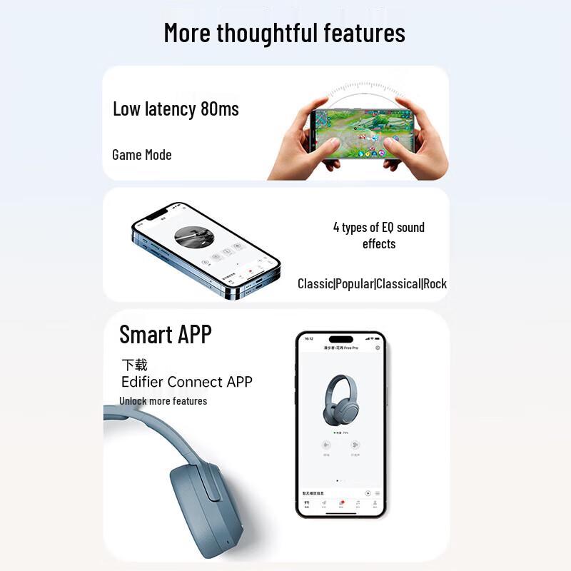 EDIFIER Free Pro Deep Noise Cancelling Bluetooth Headphones