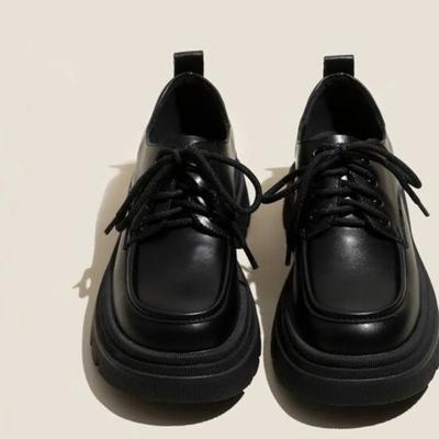 Обувь Осенние сабо на платформе Оксфорды в британском стиле Женские повседневные женские кроссовки на плоской подошве Модис с круглым носком Осенние ретро-криперы Prepp