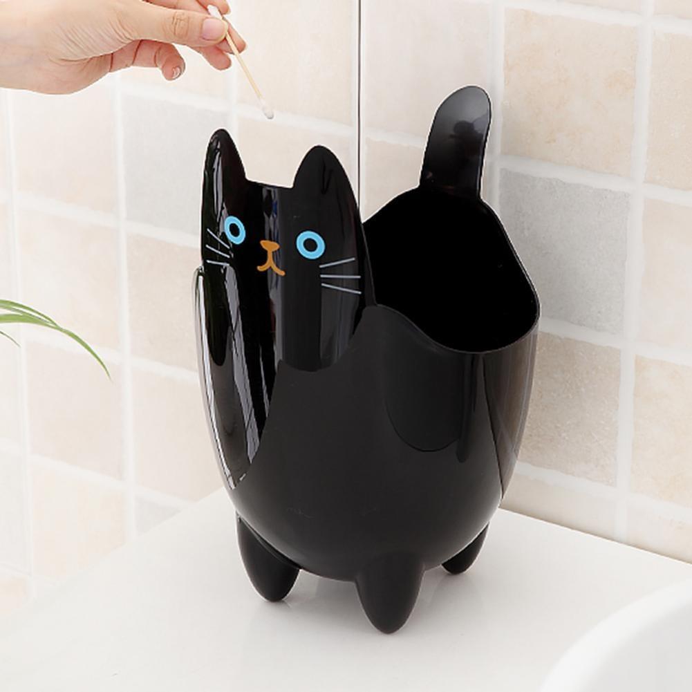 Household Storage Bucket Desktop Trash Can Without Cover Cat Shape Large Capacity Garbage Storage Pen Holder Living Room Bedroom