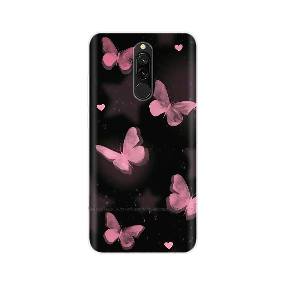 Чехол для Redmi 8 8A Pro, ТПУ Силикон, Ударопрочный, Чехол с Кошкой для Телефона, Для Redmi 8 8A 7 7A redmi7, Прозрачный, Печать, Мягкий