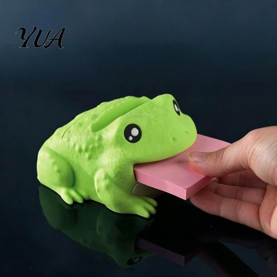 Cool Gadgets for Coworkers Cute Note Holder Toad, Desk Organizer Notepad Holder, Fun Pen Organizers Office Workspace Memo Stand, Accessory Gift
