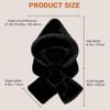 Fuzzy Hooded Scarf Soft Hat Scarf Gloves Set Cute Winter Hooded Scarf  Winter