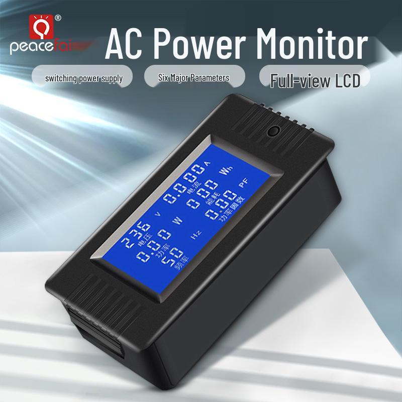 Peacefair AC Digital Power Tester: Multifunction Voltage, Current, Power, Frequency, and Energy Meter.