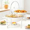 Белые мармиты для фуршета со стеклянной крышкой (5QT, 1-2-4 шт.), Штабелируемый, Держатель для крышек для вечеринки, свадьбы