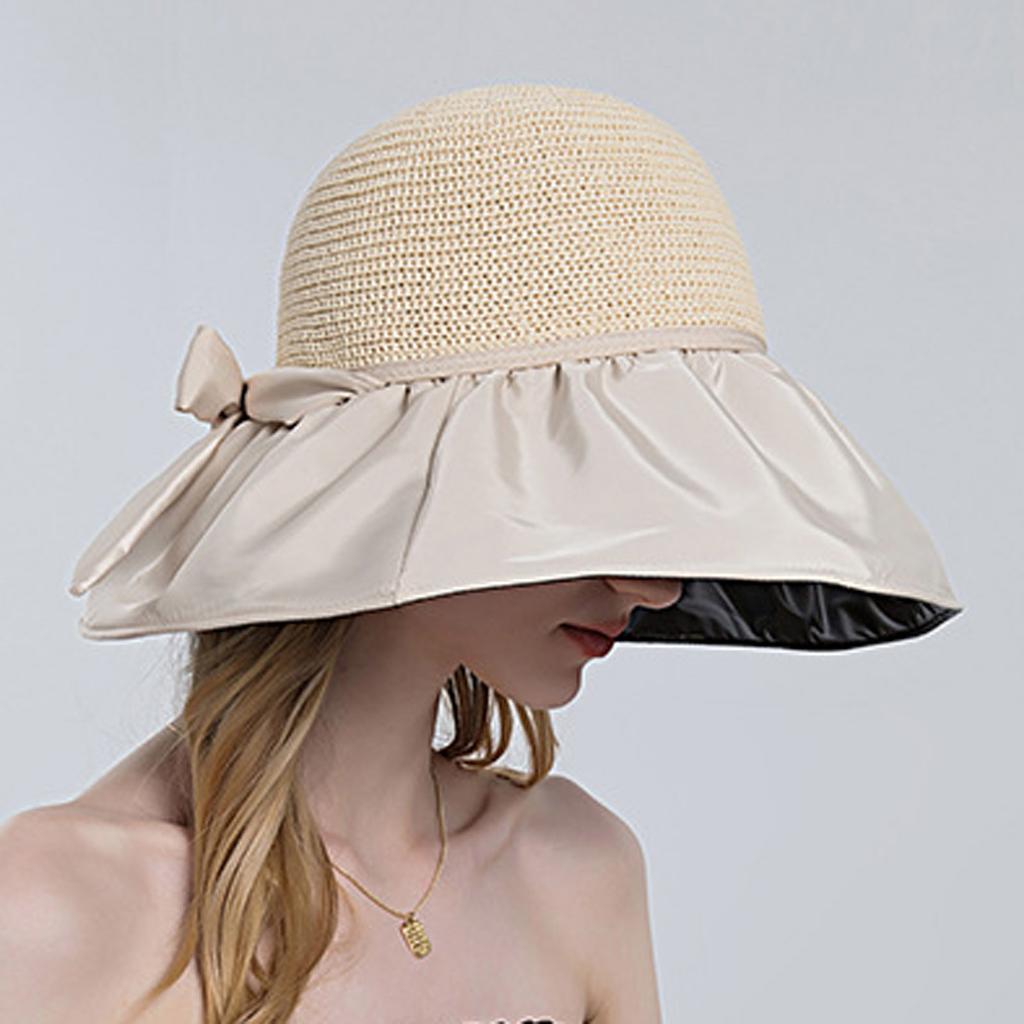 Модная женская шляпа с бантом на открытом воздухе, закрывающая лицо, пляжная шляпа-ведро, складная шляпа от солнца, шляпа от солнца