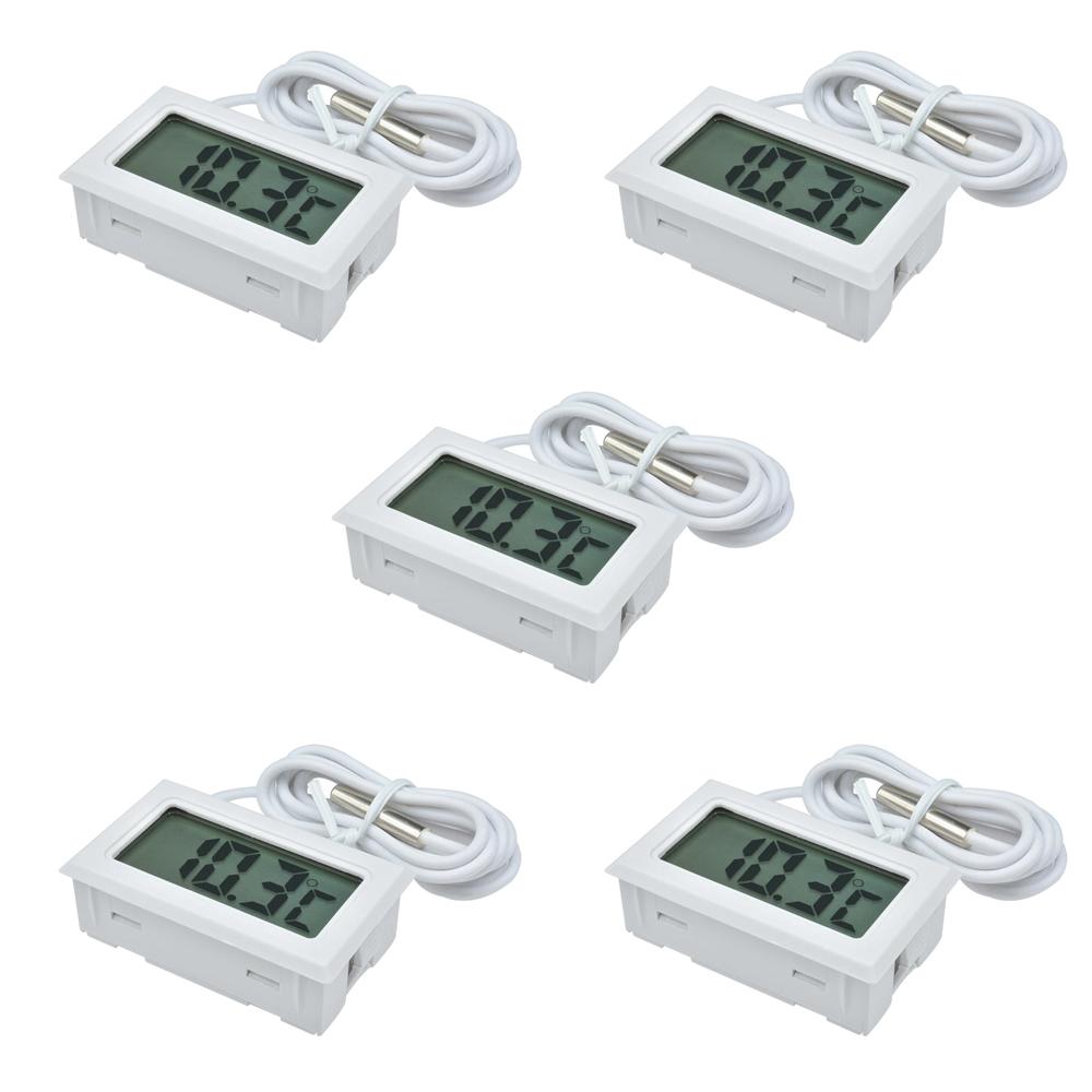Mini Digital Thermometer -20°C to 110°C LCD Display with 1Meter NTC Sensor for Home Kitchen Refrigerator Temperature Monitoring