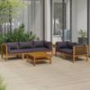 VidaXL Garden Lounge Set 6 Pcs, with Cushion Solid Acacia Wood