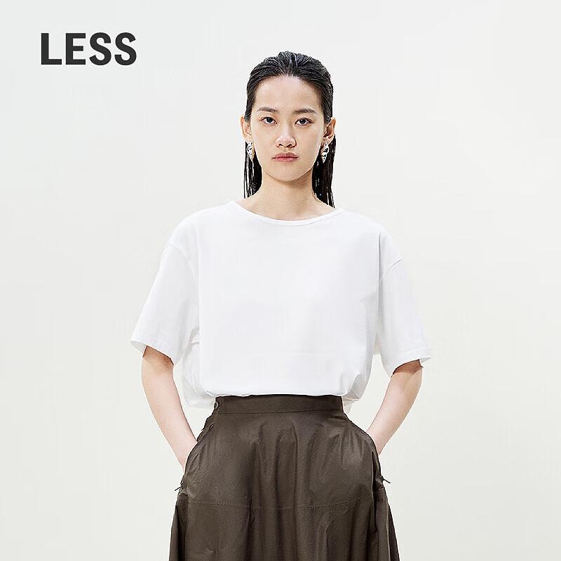 LESS 2025 Summer Loose Fit Round Neck T-shirt