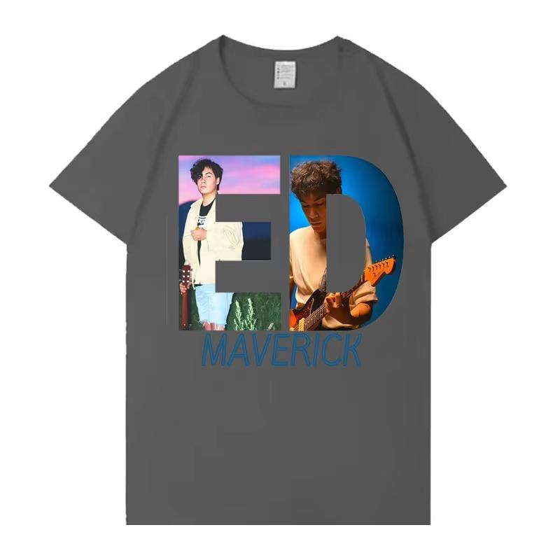 Singer Ed Maverick Album Graphics Tees Unisex Women Tshirts Fashion Shortsleeved Pure Cotton Pop Aesthetic Harajuku Cozy Tshirts