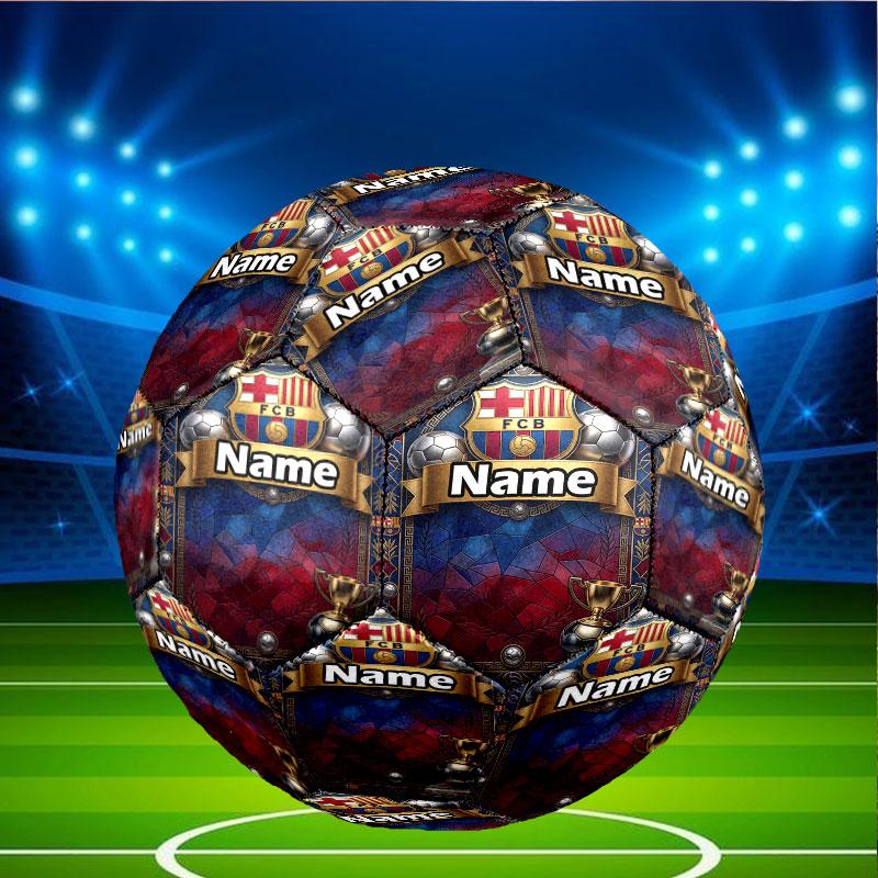 Custom Name Personalized FOOTBALL Club Barcelona Print Size 5 Soccer Ball Training & Match Football, for Team, Kicking, Gift for Football Enthusiasts