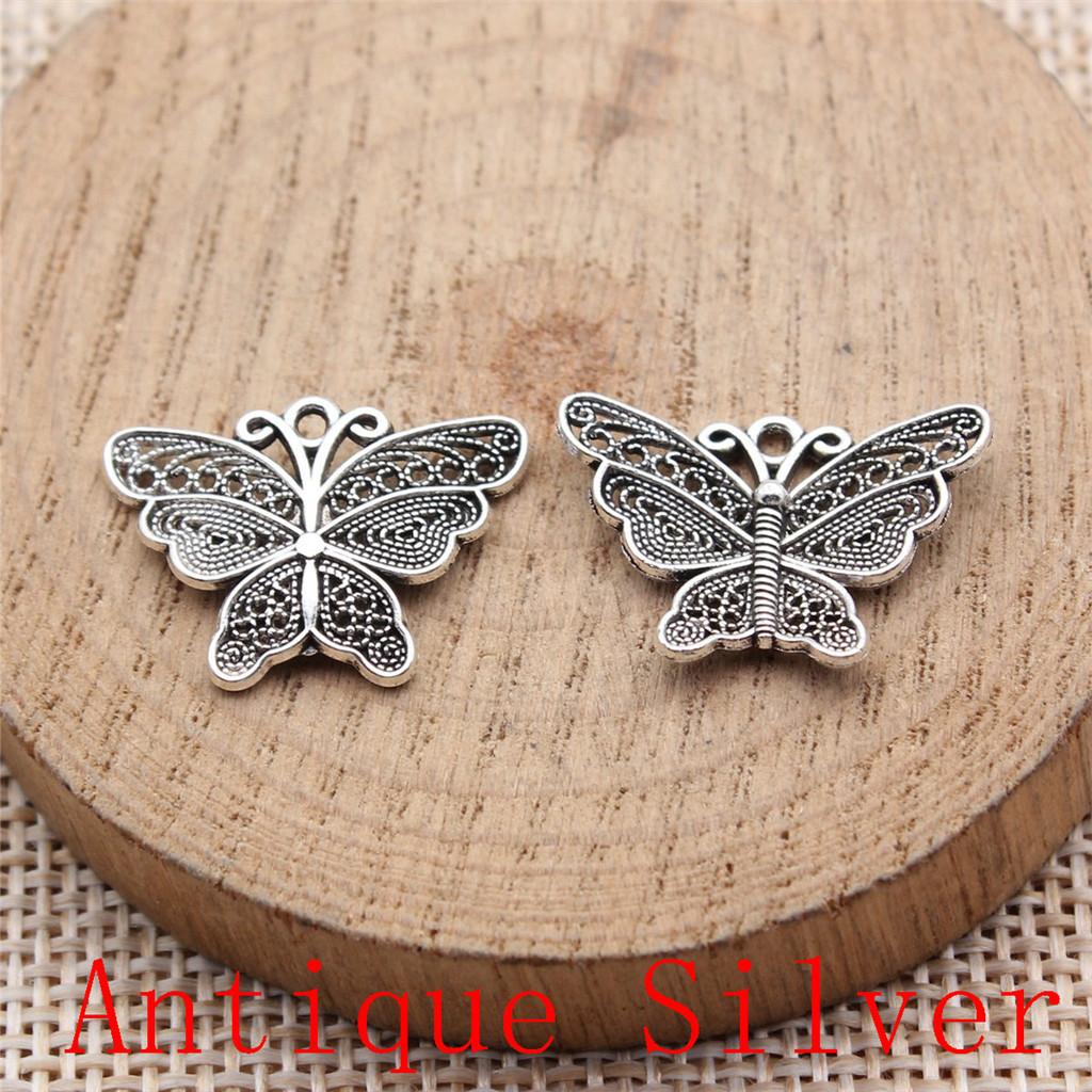 Butterfly Shaped Charms Pendant For Bracelet Necklace Jewelry Making Craft Findings