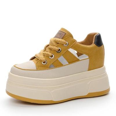 Модные высококачественные 9 см тапочки из натуральной кожи на шнуровке с открытым носком повседневные сандалии на платформе и танкетке женские летние шлепанцы