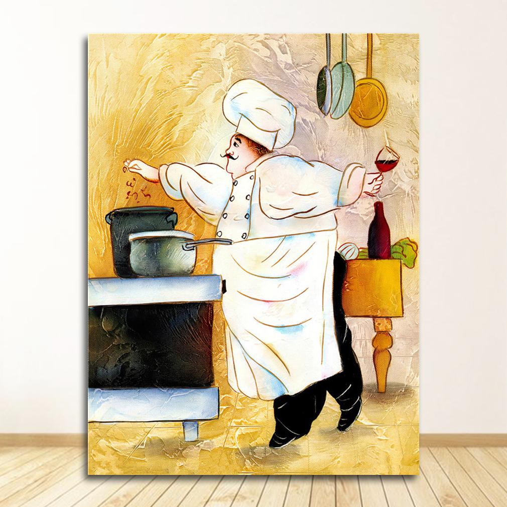 Кофейня холст украшение дома без рамки мультфильм аниме ресторан живопись пекарня повар плакат кухня настенная живопись печать картина