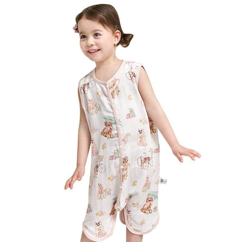 Bamboo Cotton Sleeveless Toddler Sleep Sack With Zipper Breathable Baby Sleeping Bag 1-3 Years