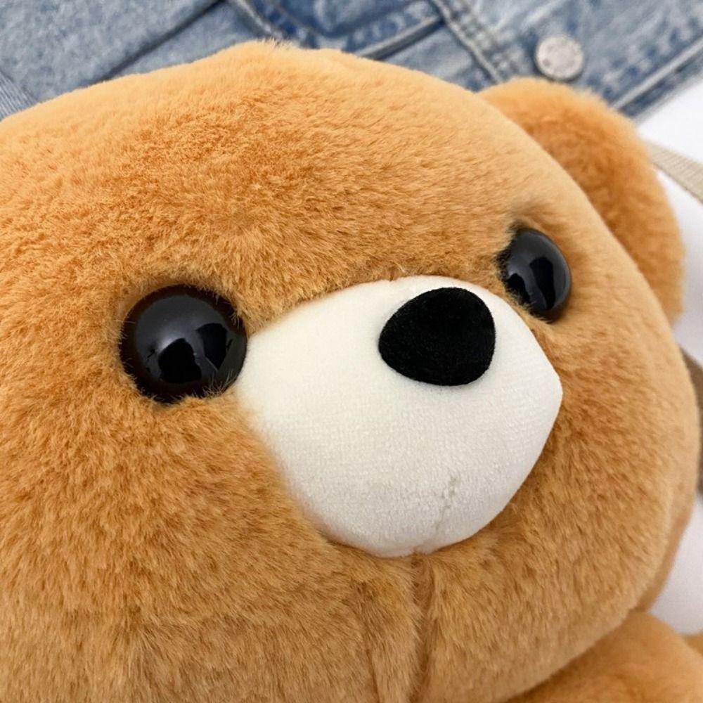 Multicolour Plush Shoulders Bag 3D Bear Animal Bag Sweet Plush Bear Backpack Outdoor