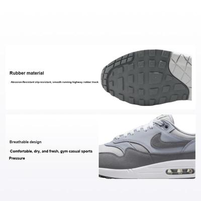 Мужские кроссовки Air Max 1 Photon Dust Wolf Grey Унисекс Белый Дымчато-серый HM9936-001