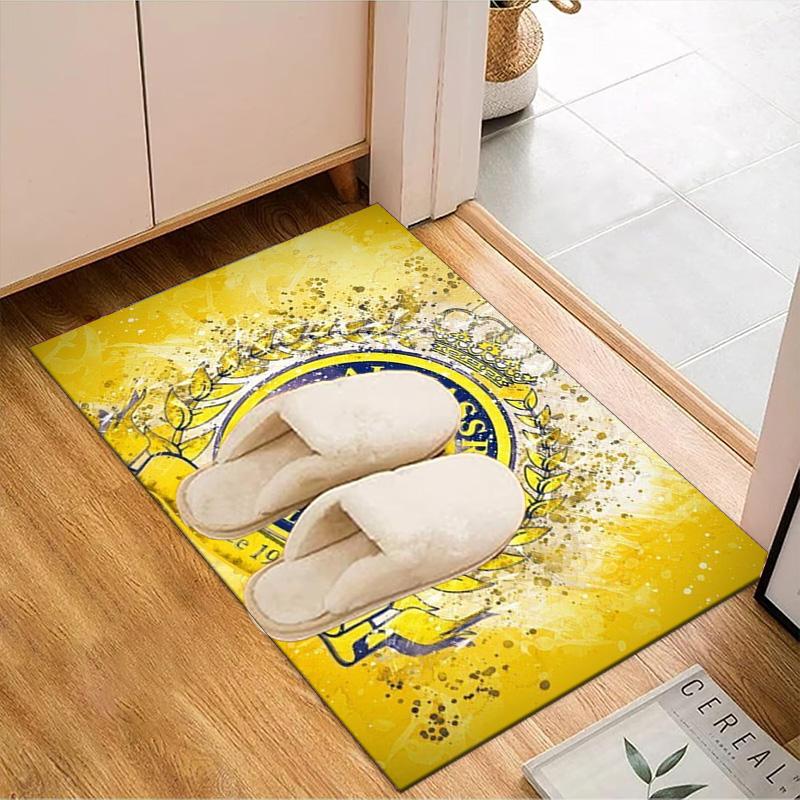 Nassr Football Club Crest Printed Office Carpet Chair Cushion Entryway Rug, Rugs for Living Room, Bedroom Christmas gifts