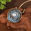 Luxury enamel pearl inlaid rose necklace women's simple high sense hollow rose pendant