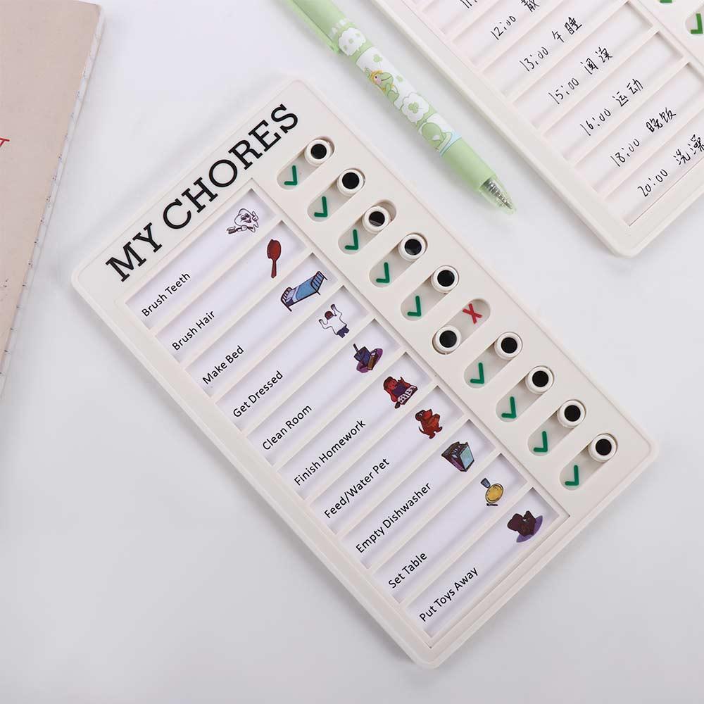 Management Book Schedule List Children's Self-discipline Punch Card Memo Plastic Board Student Message Checklist Chore Chart