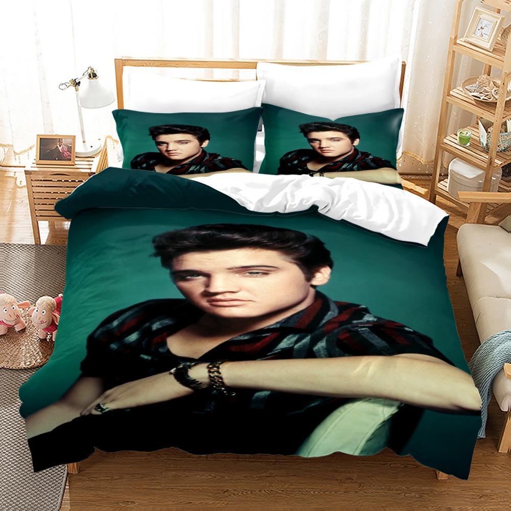 3D Music Elvis Pattern Duvet Cover Set For Teens Adults Bedroom Decor 2/3pcs Music Bedding Sets Fashion Hip Hop Comforter Cover