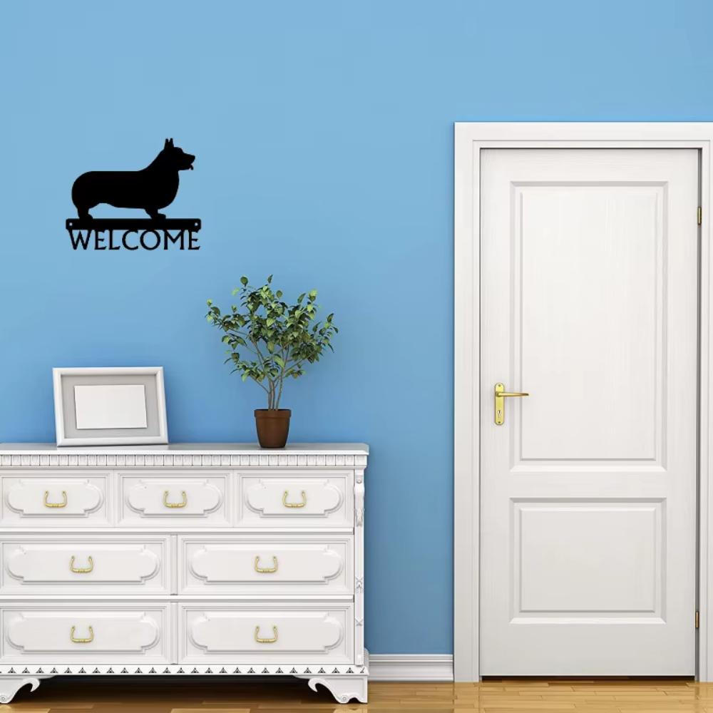 Welsh Corgi Dog Welcome Sign Twelve Inch Wide Home Decor Wall Accessory Corgi Dog Welcome Sign Twelve Inch Home Decor Ornament