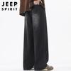 JEEP SPIRIT Мужские осенне-зимние джинсы прямого кроя с широкими штанинами