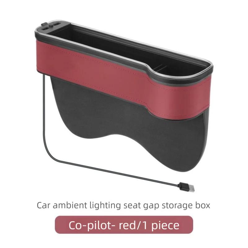 Seat Gap Storage Box For Toyota bZ4X EA10 2022 2023 2024 2025 LED Light 2 USB Organizers With Cup Holder Car Accessories