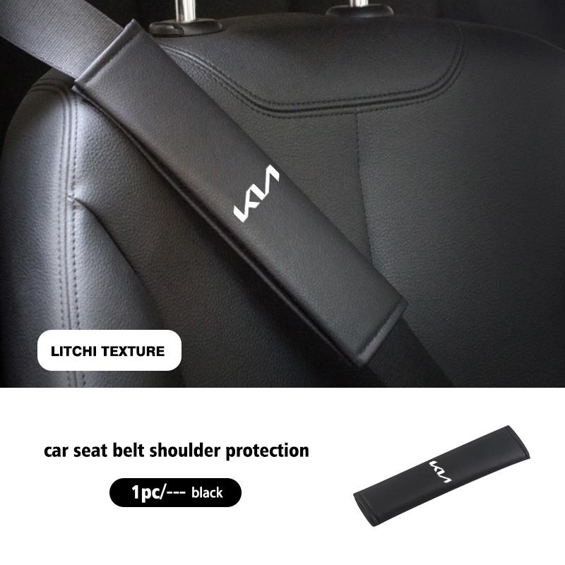 1/2Pcs Leather Car Seat Belt Shoulder Protector Seat Belt Cover For KIA Rio K5 K2 Sportage Ceed Sorento Picanto Stinger Soul ED7