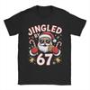 Mens Womens Jingled By 67 Six Seven Brainrot Ugly Christmas Santa Shirt Pure Cotton New Arrival T-Shirt Clothing Outfits