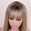 Синтетические светлые коричневые белые красные парики с челкой короткие прямые парики для женщин ежедневный косплей натуральный парик из термостойкого волокна