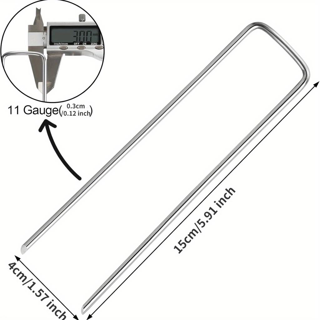 U-образные колья для палаток, маты для земли, 1 гвоздезабивной пистолет, садовые колья, оцинкованные ландшафтные шипы, колья для земли для ландшафтного дизайна, крепление ткани для защиты от сорняков