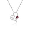 Heart-shaped Gemstone Necklace That Does Not Fade, 925 Sterling Silver Natural Crystal Topaz Garnet Necklace As a Gift for Girls
