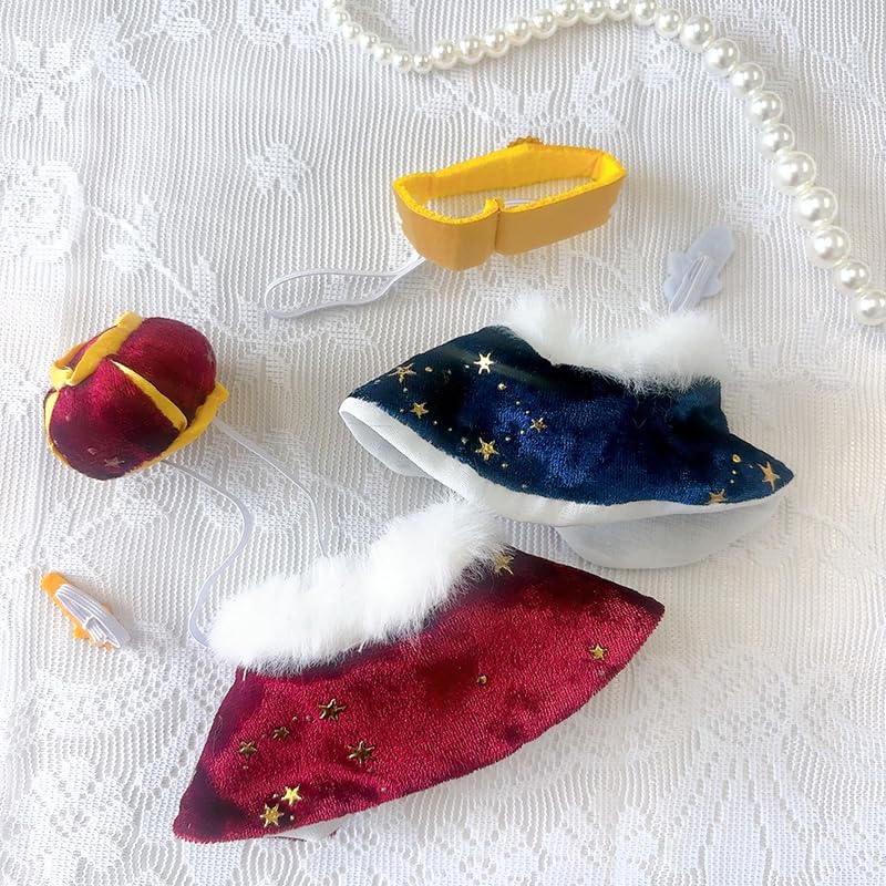 Crown & Cape Set for 10-15cm Plush Dolls, Red [Used]