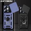 KEYSION Ударопрочный бронированный чехол для Itel A90 4G Силикон+ПК Слайдер Кольцо-подставка для защиты объектива камеры Задняя крышка телефона для Itel A90