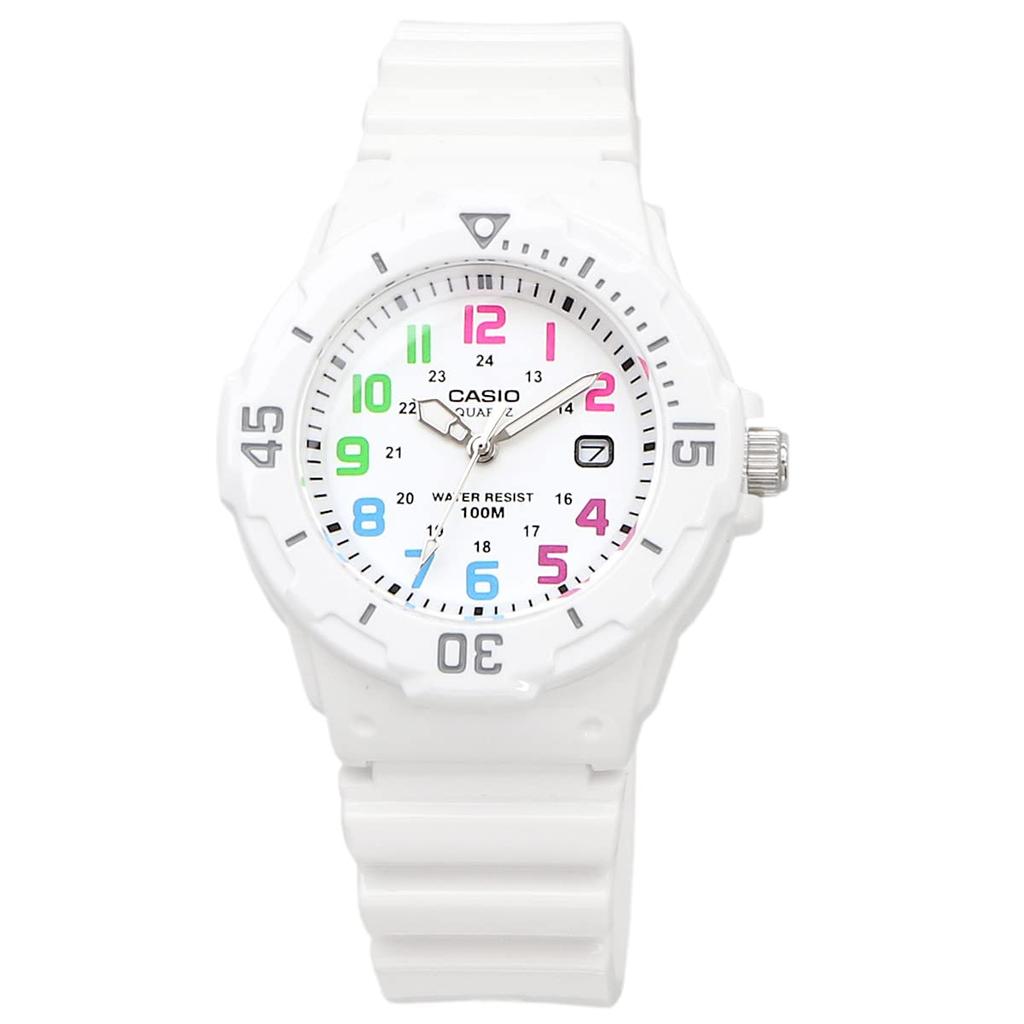 Casio LRW-200H-7BV Аналоговые часы для женщин и детей, глянцевые белые и разноцветные, модель для зарубежного рынка [параллельный импорт]