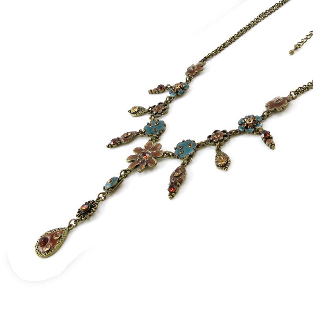 Les Trésors De Lily [E5721] — Дизайнерское колье «Fleurettes» коричневого цвета с бирюзой