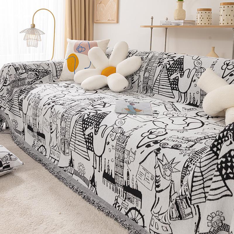 Полотенце для дивана, ткань с полным покрытием, стильная скандинавская подушка для дивана, походное одеяло, всесезонный универсальный чехол для дивана