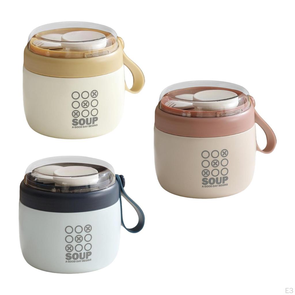 Bento Box with Detachable Food Storage Jar, Thermal Mug for Students And Office Use